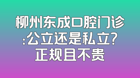 柳州东成口腔门诊：公立还是私立？正规且不贵