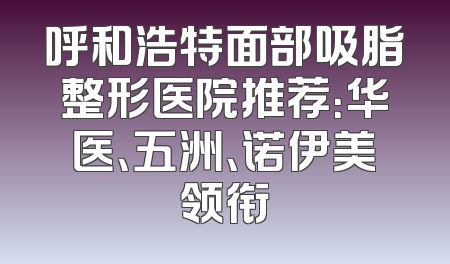 呼和浩特面部吸脂整形医院推荐：华医、五洲、诺伊美领衔