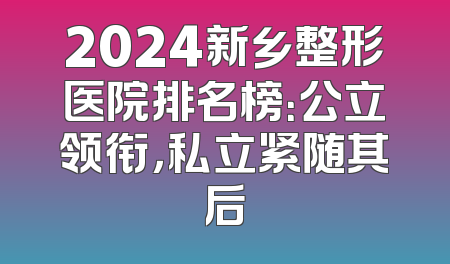 2024新乡整形医院排名榜：公立领衔，私立紧随其后