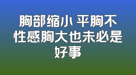 胸部缩小 平胸不性感胸大也未必是好事