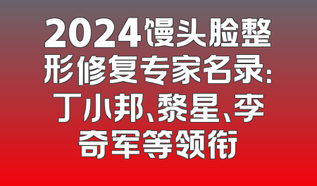 2024馒头脸整形修复专家名录：丁小邦、黎星、李奇军等领衔