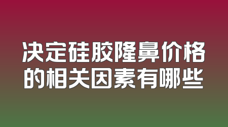 决定硅胶隆鼻价格的相关因素有哪些