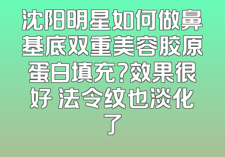 沈阳明星如何做鼻基底双重美容胶原蛋白填充？效果很好 法令纹也淡化了
