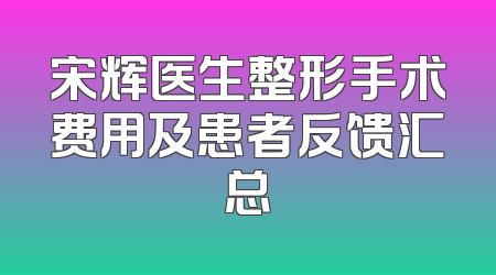 宋辉医生整形手术费用及患者反馈汇总