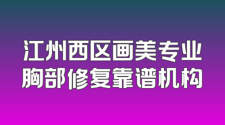 江州西区画美专业胸部修复靠谱机构