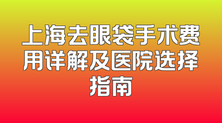 上海去眼袋手术费用详解及医院选择指南