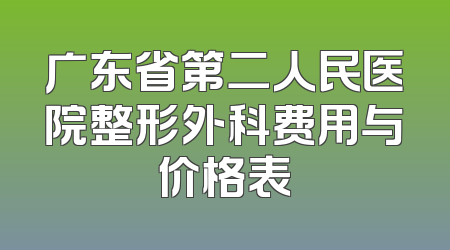 广东省第二人民医院整形外科费用与价格表
