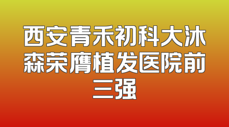 西安青禾初科大沐森荣膺植发医院前三强