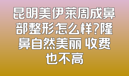 昆明美伊莱周成鼻部整形怎么样？隆鼻自然美丽 收费也不高