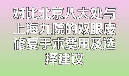 对比北京八大处与上海九院的双眼皮修复手术费用及选择建议