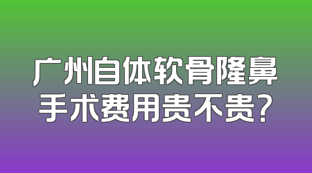 广州自体软骨隆鼻手术费用贵不贵?