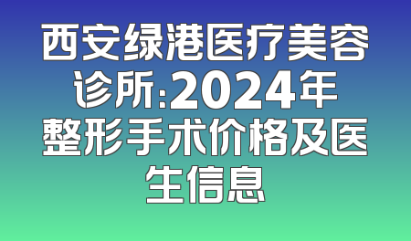 西安绿港医疗美容诊所：2024年整形手术价格及医生信息
