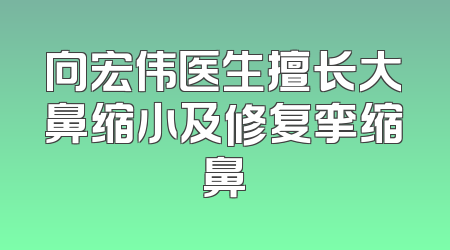 向宏伟医生擅长大鼻缩小及修复挛缩鼻