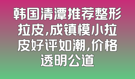 韩国清潭推荐整形拉皮，成镇模小拉皮好评如潮，价格透明公道
