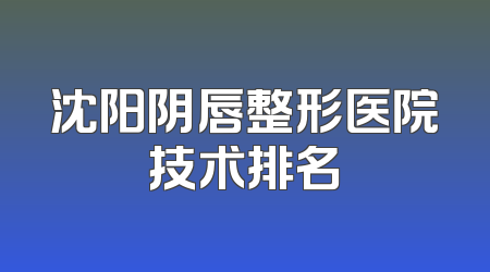 沈阳阴唇整形医院技术排名