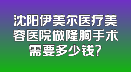 沈阳伊美尔医疗美容医院做隆胸手术需要多少钱？