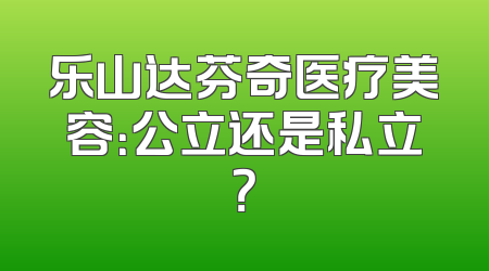 乐山达芬奇医疗美容：公立还是私立？