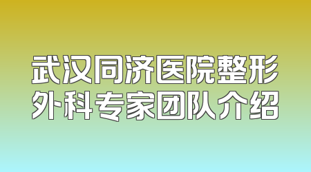 武汉同济医院整形外科专家团队介绍