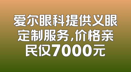 爱尔眼科提供义眼定制服务，价格亲民仅7000元