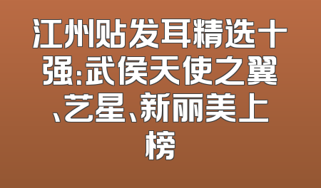 江州贴发耳精选十强：武侯天使之翼、艺星、新丽美上榜