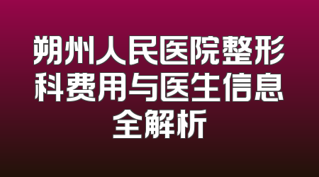 朔州人民医院整形科费用与医生信息全解析