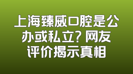 上海臻威口腔是公办或私立？ 网友评价揭示真相