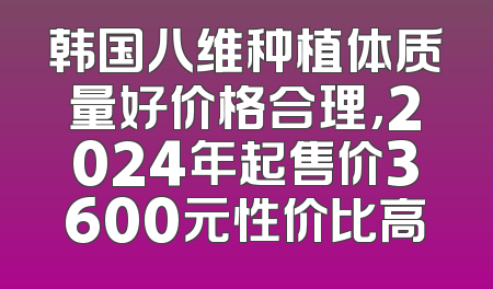 韩国八维种植体质量好价格合理，2024年起售价3600元性价比高