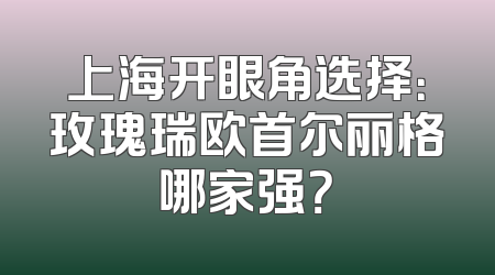 上海开眼角选择：玫瑰瑞欧首尔丽格哪家强？