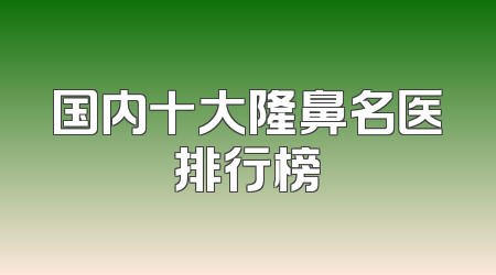 国内十大隆鼻名医排行榜