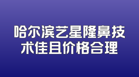 哈尔滨艺星隆鼻技术佳且价格合理