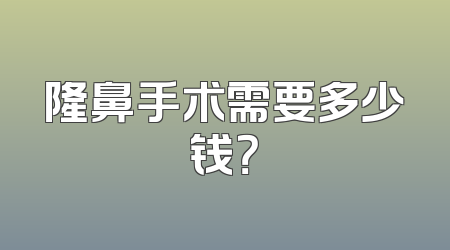 隆鼻手术需要多少钱？