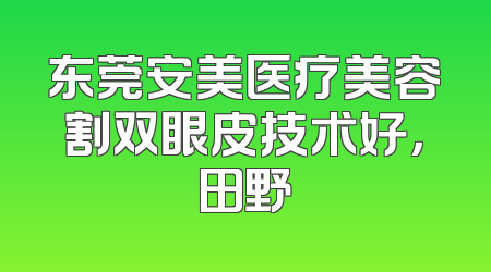 东莞安美医疗美容割双眼皮技术好，田野