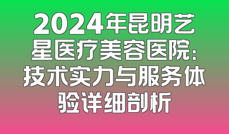 2024年昆明艺星医疗美容医院：技术实力与服务体验详细剖析