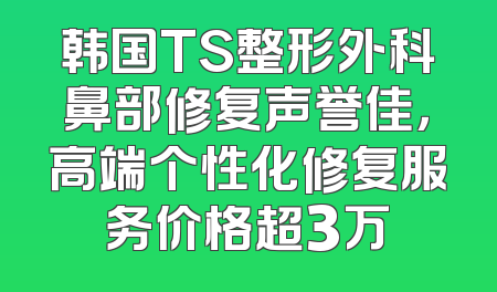 韩国TS整形外科鼻部修复声誉佳，高端个性化修复服务价格超3万