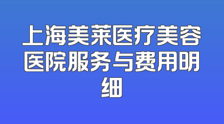 上海美莱医疗美容医院服务与费用明细