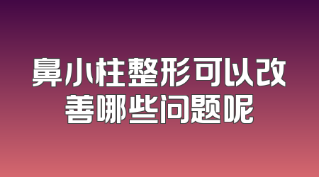 鼻小柱整形可以改善哪些问题呢
