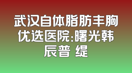 武汉自体脂肪丰胸优选医院：曙光韩辰普玥缇