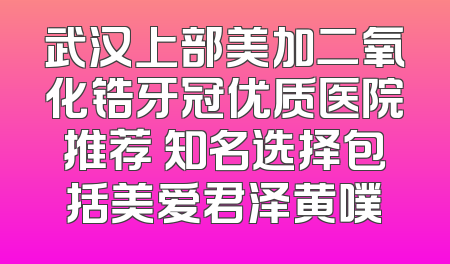 武汉上部美加二氧化锆牙冠优质医院推荐 知名选择包括美爱君泽黄噗