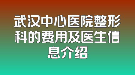 武汉中心医院整形科的费用及医生信息介绍