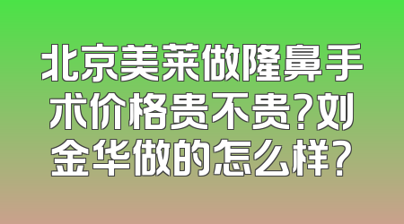 北京美莱做隆鼻手术价格贵不贵？刘金华做的怎么样？