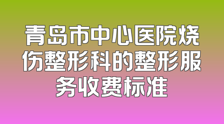 青岛市中心医院烧伤整形科的整形服务收费标准