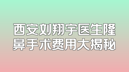 西安刘翔宇医生隆鼻手术费用大揭秘