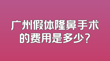 广州假体隆鼻手术的费用是多少？