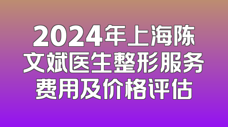 2024年上海陈文斌医生整形服务费用及价格评估