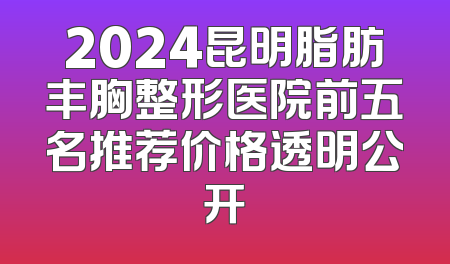 2024昆明脂肪丰胸整形医院前五名推荐价格透明公开