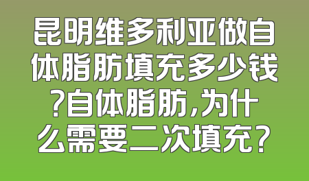 昆明维多利亚做自体脂肪填充多少钱？自体脂肪，为什么需要二次填充？