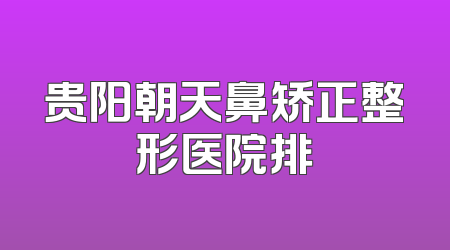 贵阳朝天鼻矫正整形医院排