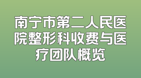 南宁市第二人民医院整形科收费与医疗团队概览