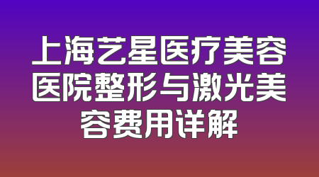 上海艺星医疗美容医院整形与激光美容费用详解