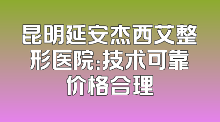 昆明延安杰西艾整形医院：技术可靠价格合理